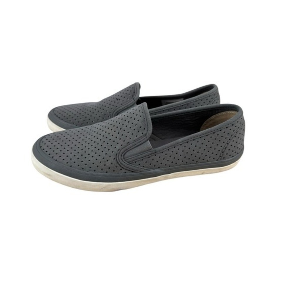 Sperry Women's Gray Seaside Perforated Leather Slip-On Shoes Size 8.5